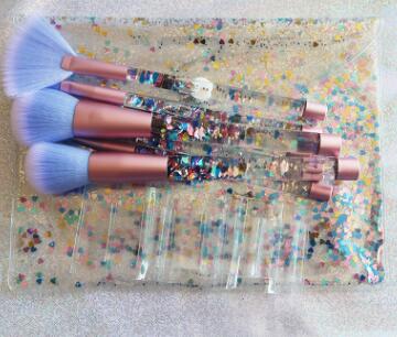 Maiden 7 makeup brushes, blue hair pink crystal shank make-up suit diamond series makeup brush Maiden 7 makeup brushes, blue hair pink crystal shank make-up suit diamond series makeup brush